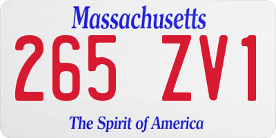 MA license plate 265ZV1
