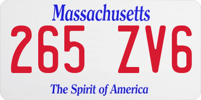 MA license plate 265ZV6