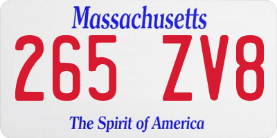 MA license plate 265ZV8