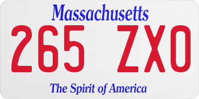 MA license plate 265ZX0