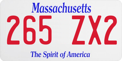 MA license plate 265ZX2
