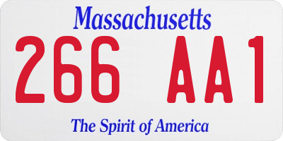 MA license plate 266AA1