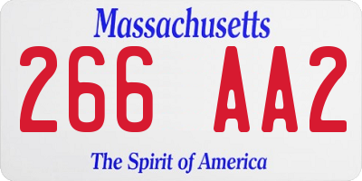 MA license plate 266AA2