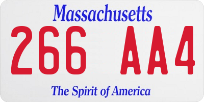 MA license plate 266AA4
