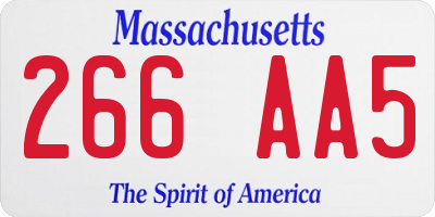 MA license plate 266AA5