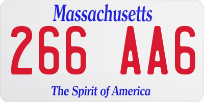 MA license plate 266AA6