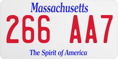 MA license plate 266AA7