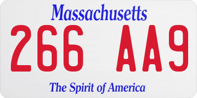 MA license plate 266AA9