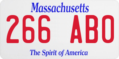 MA license plate 266AB0