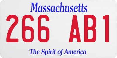 MA license plate 266AB1