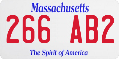 MA license plate 266AB2