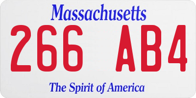 MA license plate 266AB4