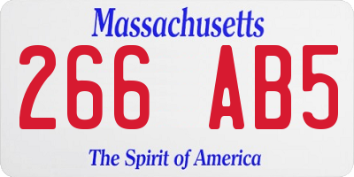 MA license plate 266AB5