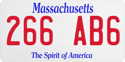 MA license plate 266AB6