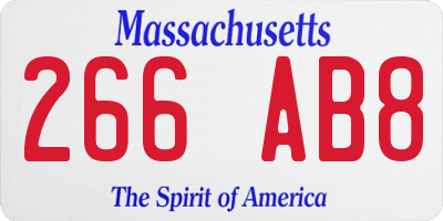 MA license plate 266AB8