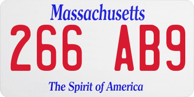 MA license plate 266AB9