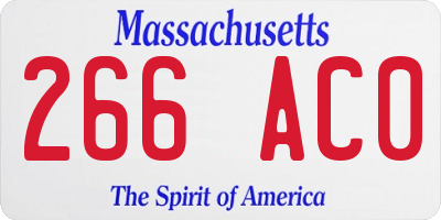 MA license plate 266AC0