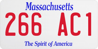 MA license plate 266AC1