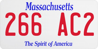 MA license plate 266AC2