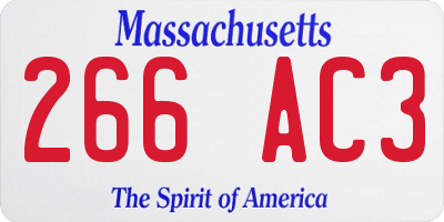 MA license plate 266AC3