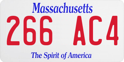 MA license plate 266AC4