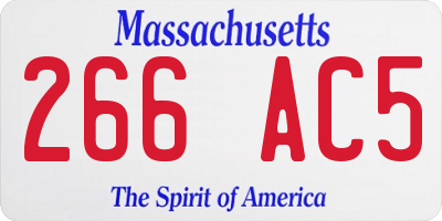 MA license plate 266AC5