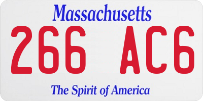 MA license plate 266AC6