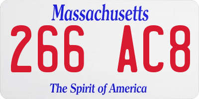 MA license plate 266AC8