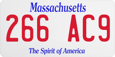 MA license plate 266AC9