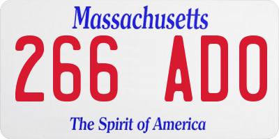 MA license plate 266AD0