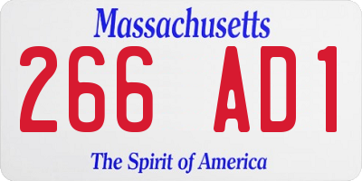 MA license plate 266AD1