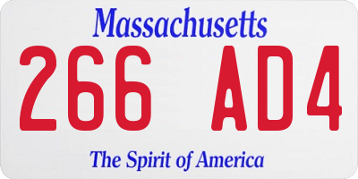 MA license plate 266AD4