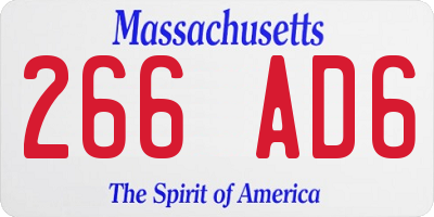 MA license plate 266AD6