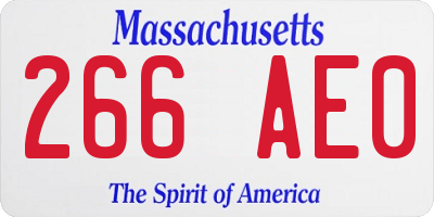MA license plate 266AE0