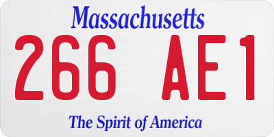 MA license plate 266AE1