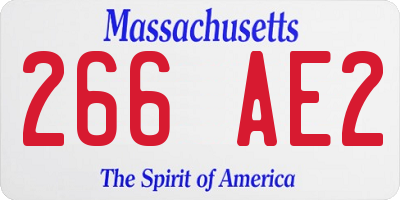 MA license plate 266AE2