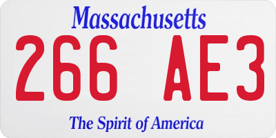 MA license plate 266AE3