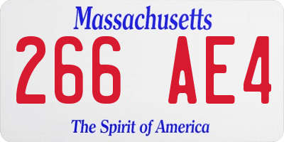 MA license plate 266AE4