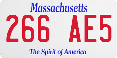 MA license plate 266AE5