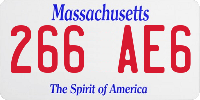 MA license plate 266AE6