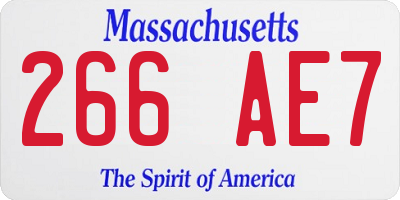 MA license plate 266AE7