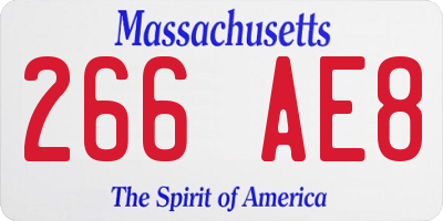 MA license plate 266AE8
