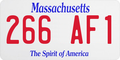 MA license plate 266AF1