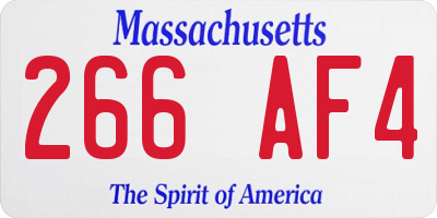 MA license plate 266AF4