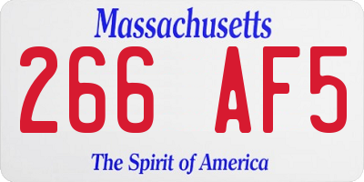 MA license plate 266AF5