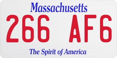 MA license plate 266AF6