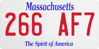 MA license plate 266AF7