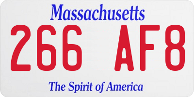 MA license plate 266AF8