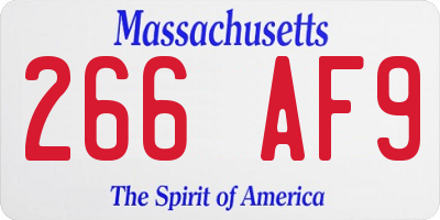 MA license plate 266AF9