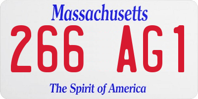 MA license plate 266AG1